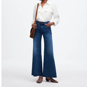Flared Wide-Leg Crop Jeans